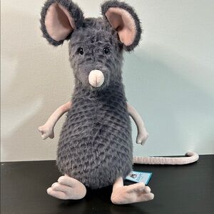 Rare/Jellycat Gray Plush Mouse Toy for Small Pets